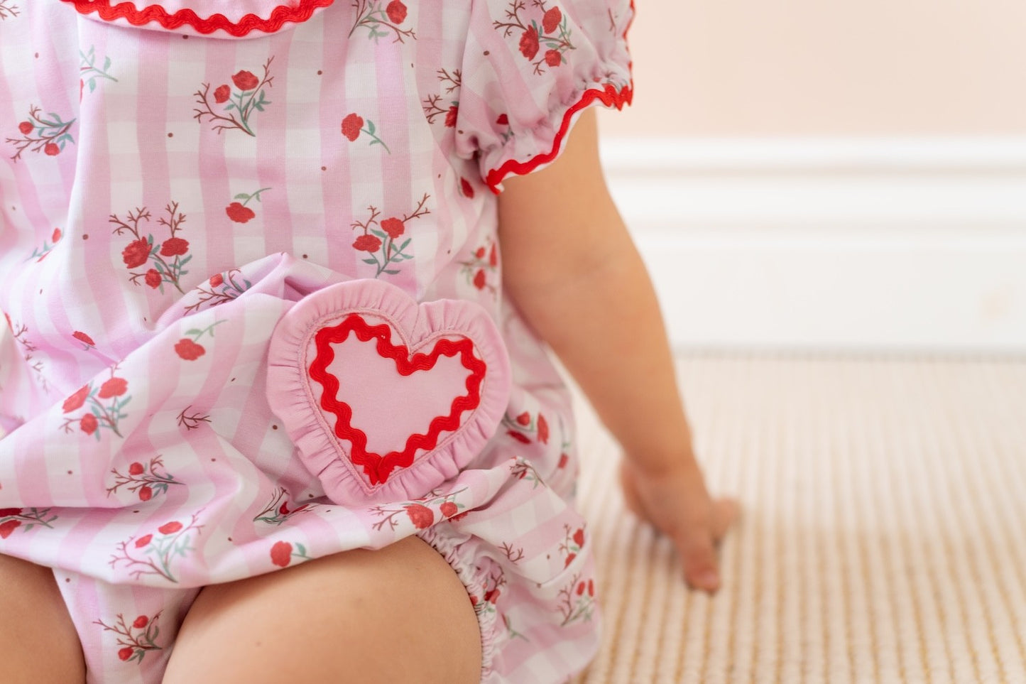 La Boutique by Dondolo Baby Girls Pink Bubble - Juliet Valentine Heart Pockets