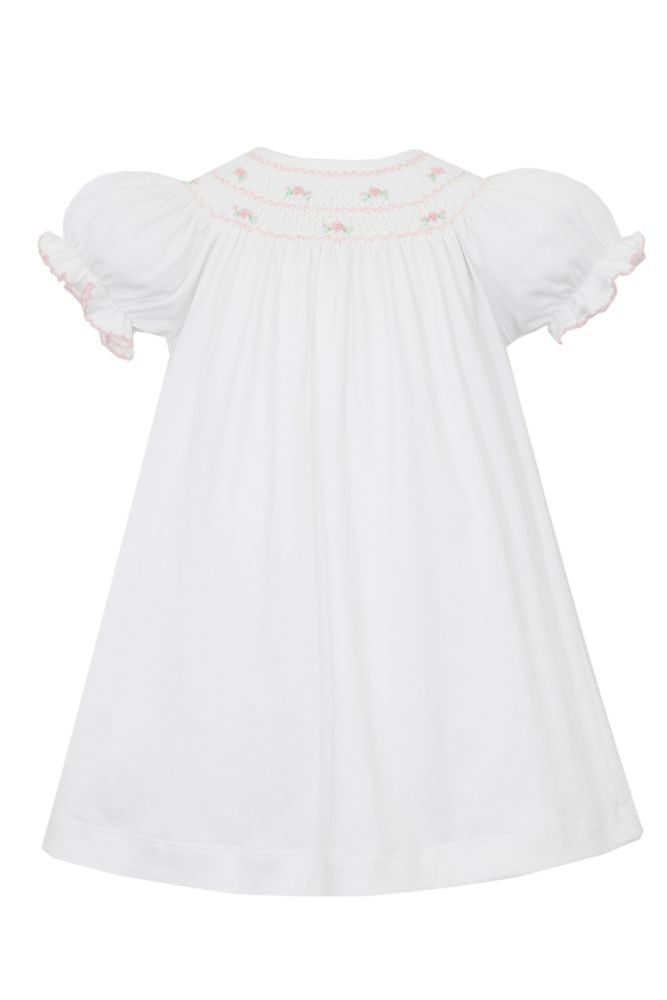Petit Bebe Knits Baby Girls White Smocked Bishop Dress by Petit Bebe