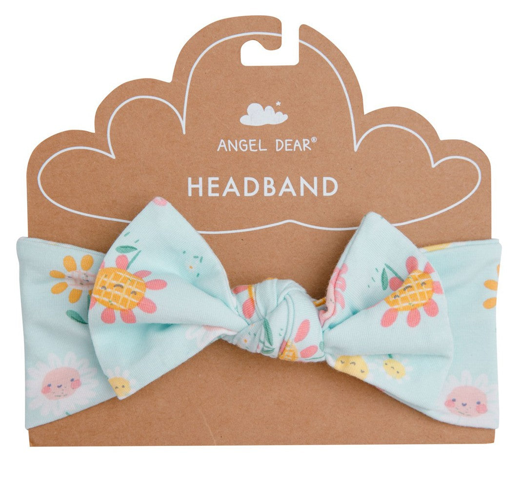 Angel Dear Baby Girls Bow Headband - Blue Hello Daisy
