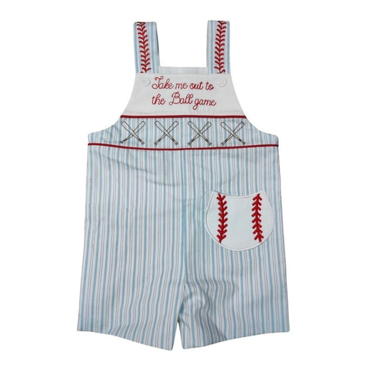 Whimsy Bay Kids Boys Blue Take Me Out to the Baseball Ball Game Shortall