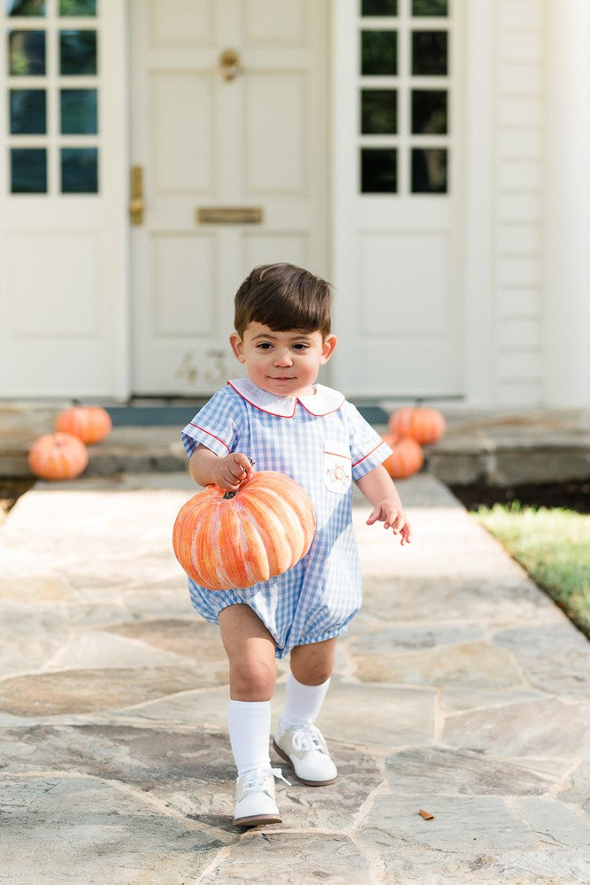 Proper Peony Baby Boys Light Blue Peyton Pumpkin Bubble by Proper Peony