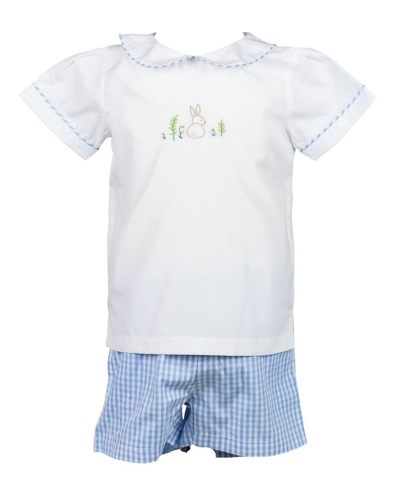 Proper Peony Toddler Boys Blue Blake Easter Bunny Shorts Set