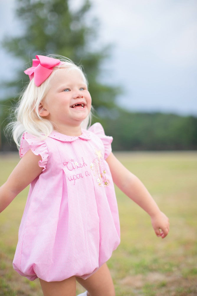 Proper Peony Baby Girls Bubble - Pink Gingham - Wish Upon a Star