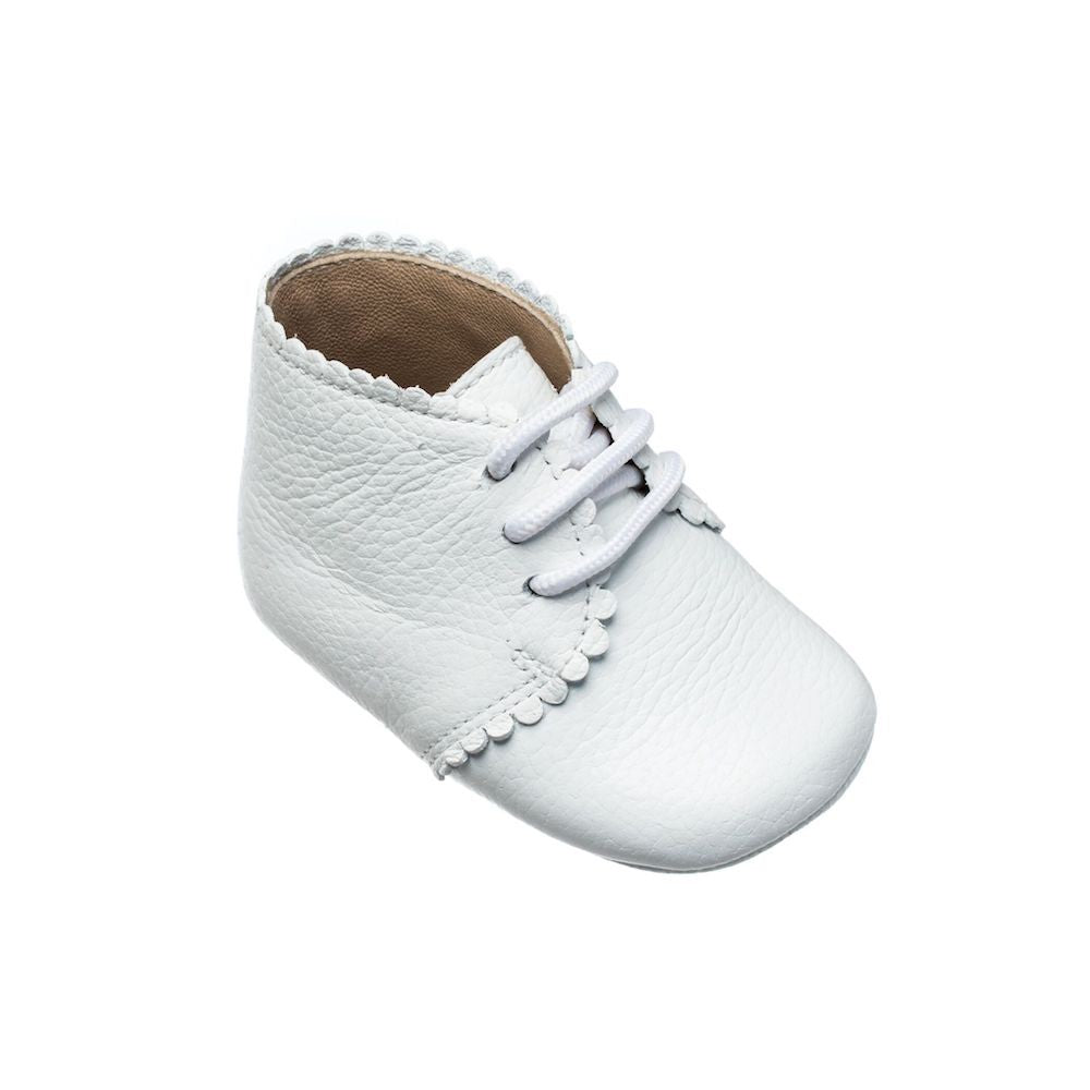 Elephantito Baby Shoes - Girls Scallop Bootie - White by Elephantito