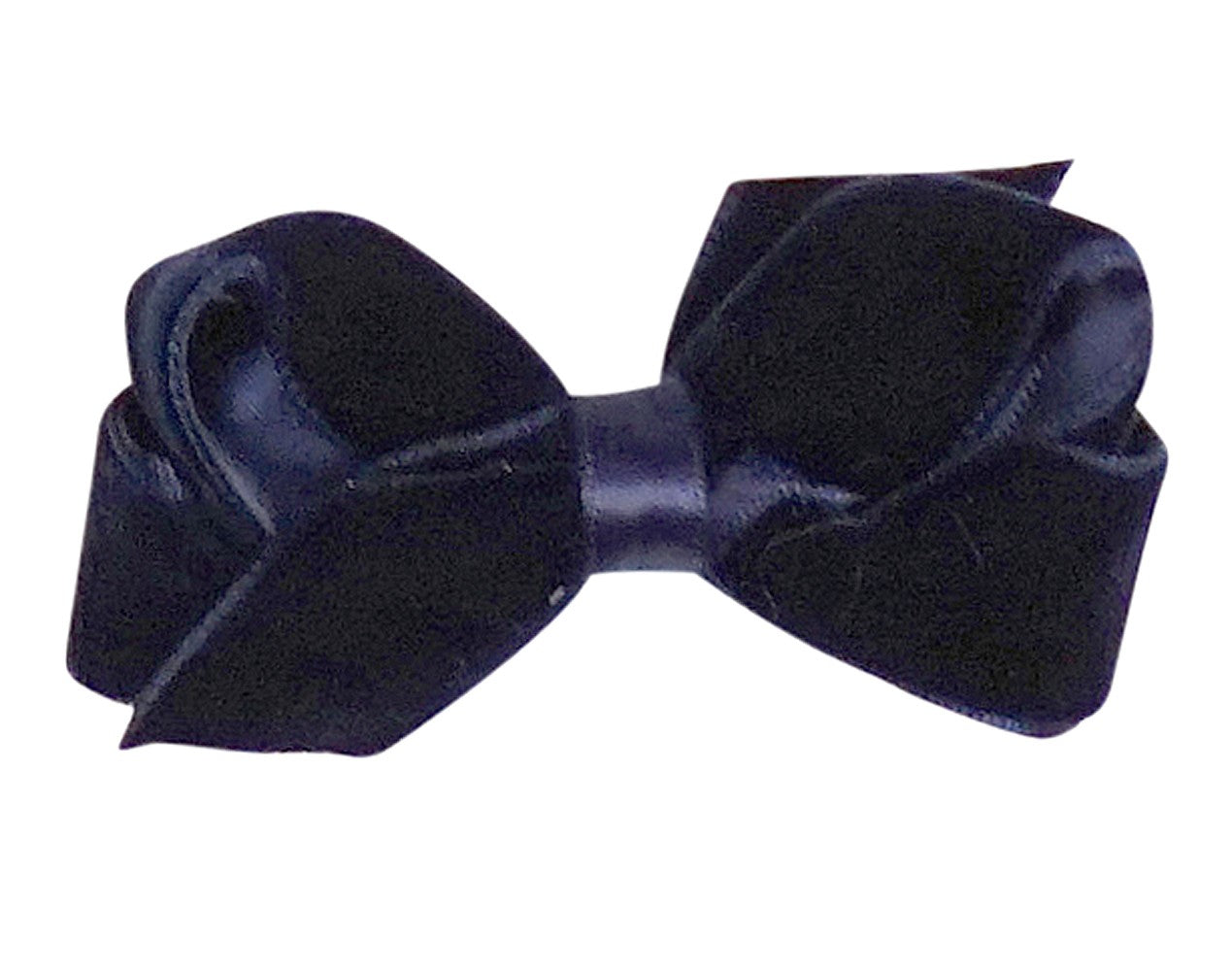 Wee Ones Girls Satin / Velvet Overlay Bow - Navy Blue by Wee Ones