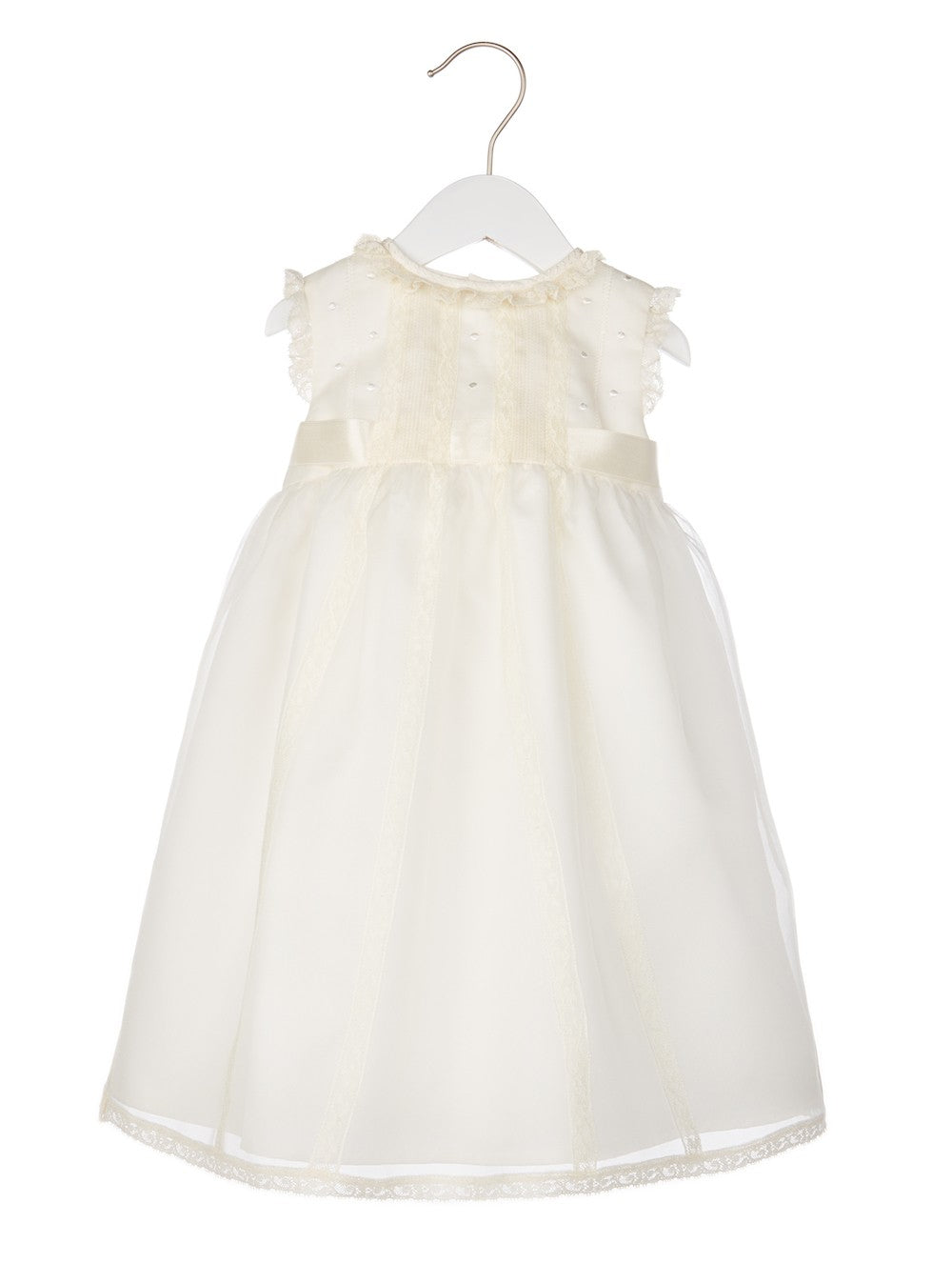 Luli & Me Girls Silk Organza Sleeveless Special Occasion Dress - Ivory