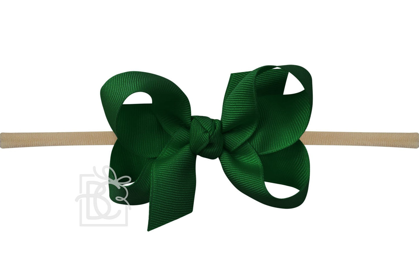 Beyond Creations Girls 1/4" Pantyhose Headband with Attached Bow - Grosgrain - Forest Green by Beyond Creations
