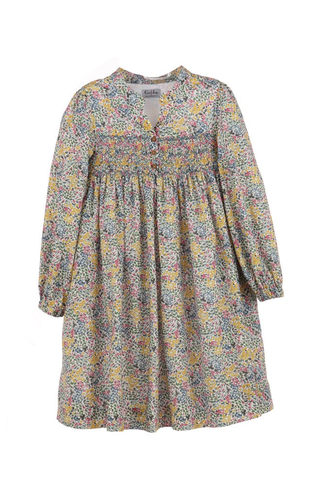 Luli & Me Gabby Girls Olivia Smocked Bloomy Floral Dress