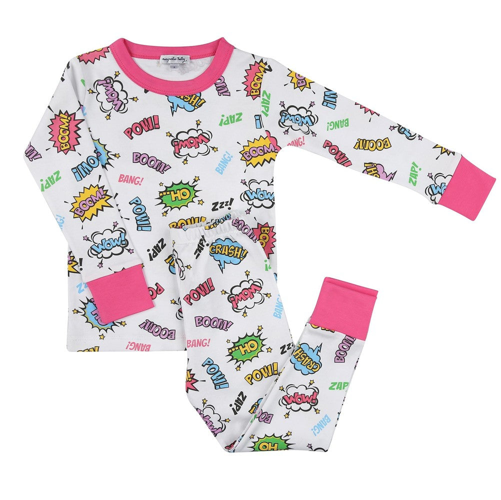 Magnolia Baby Girls Super Hero Long Pajamas - Pink