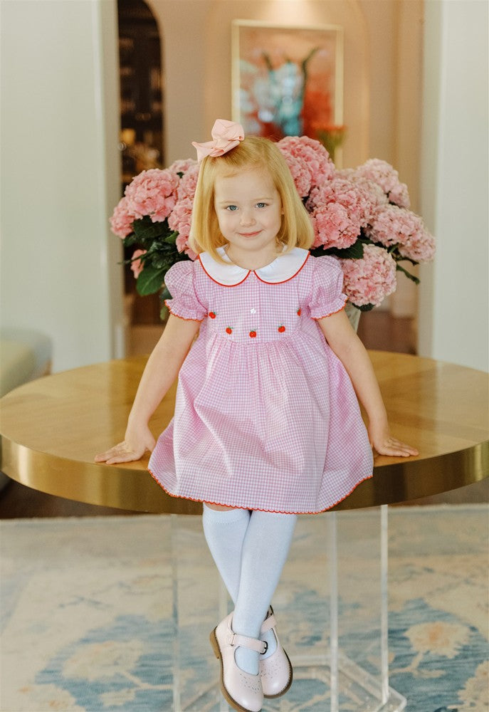 Proper Peony Girls Pink Pumpkin Field Dress by Proper Peony
