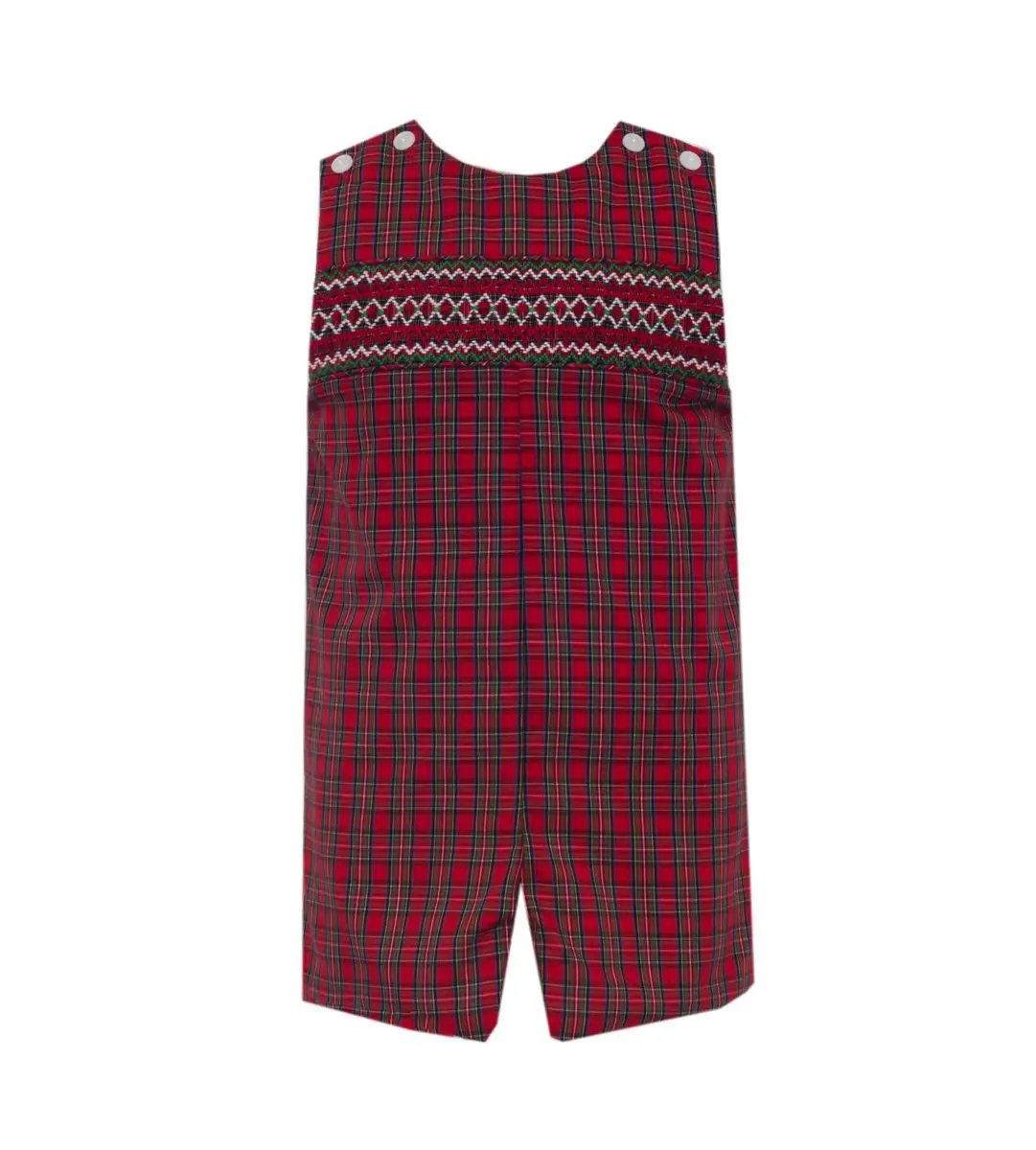Petit Bebe Boys Red Plaid Shortall by Petit Bebe