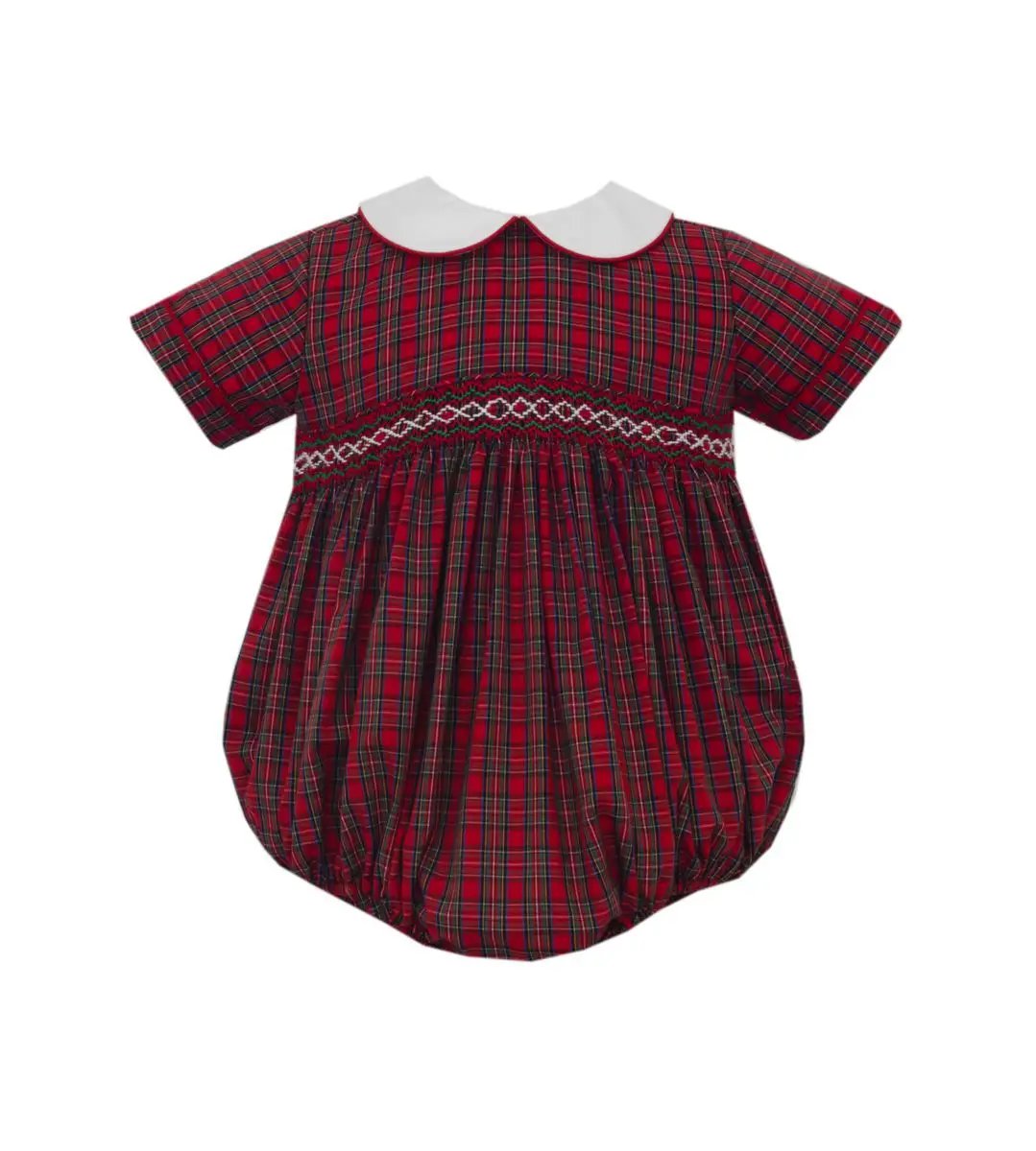 Petit Bebe Boys Red Plaid Short Sleeve Bubble by Petit Bebe