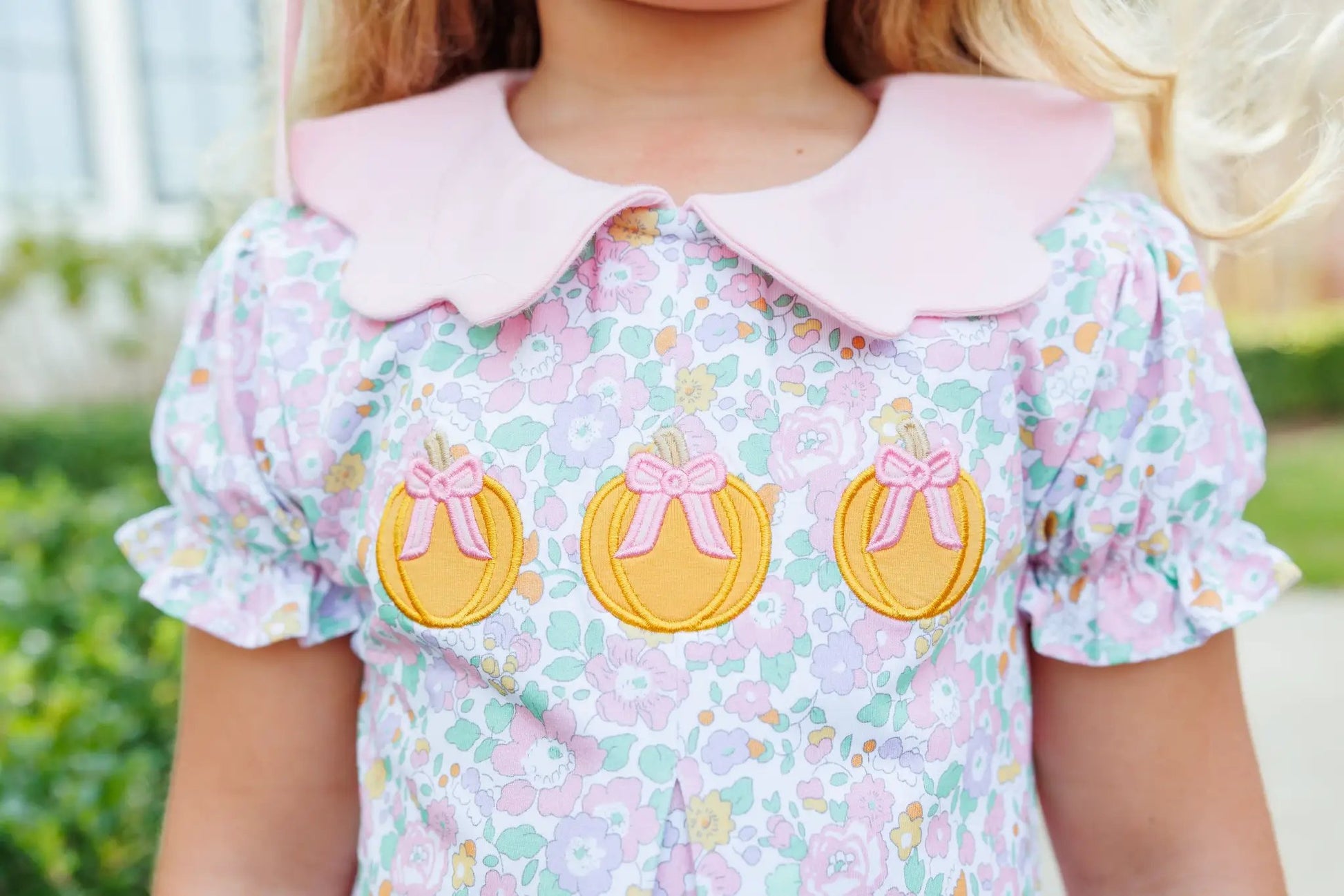 Trotter Street Kids Girls Pink Pumpkin Floral Dress