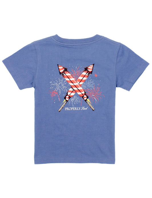 Properly Tied Boys Firecracker Short Sleeve Tee Shirt - Space Blue by Properly Tied