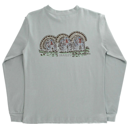 J. Bailey Boys Logo Tee Shirt - Thanksgiving Turkeys on Sage Green by Bailey Boys