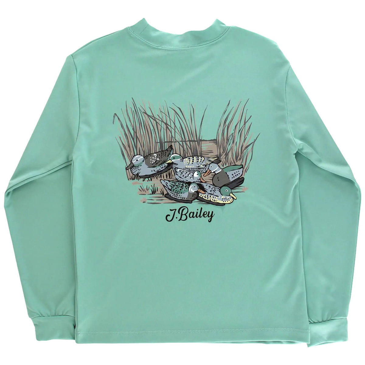 J. Bailey Boys Performance Logo Shirt - Duck Decoy on Green