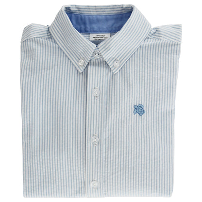 J. Bailey Boys Roscoe Button Down Dress Shirt - Blue Stripe Seersucker by Bailey Boys