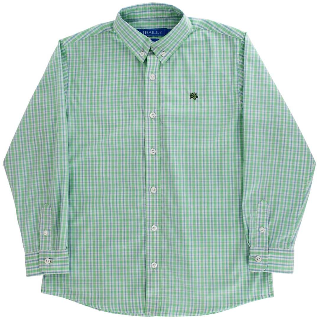 J. Bailey Boys Roscoe Button Down Dress Shirt - Blue & Green Bridgewater Plaid by Bailey Boys