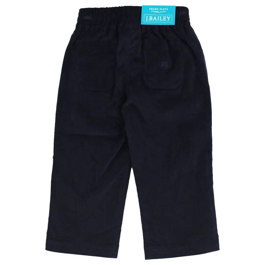 J. Bailey Boys Charlie Pull On Pants - Navy Blue Corduroy by Bailey Boys