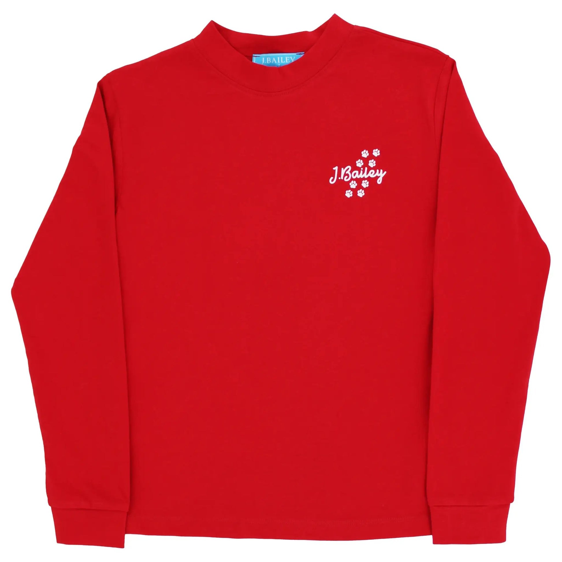 J. Bailey Boys Long Sleeved Logo Tee Shirt - Bulldog Dawg on Red
