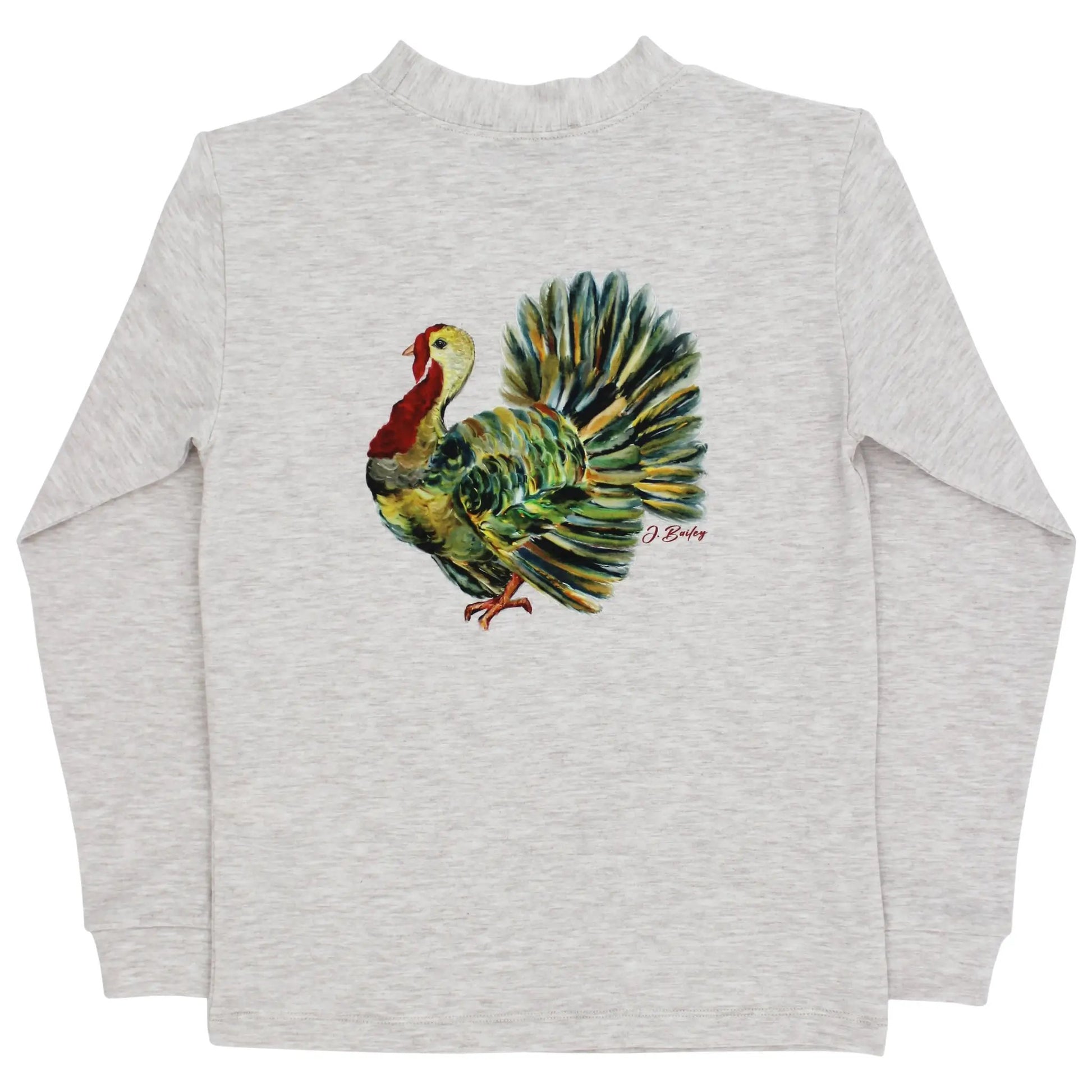 J. Bailey Boys Long Sleeved Logo Tee Shirt - Turkey on Oatmeal