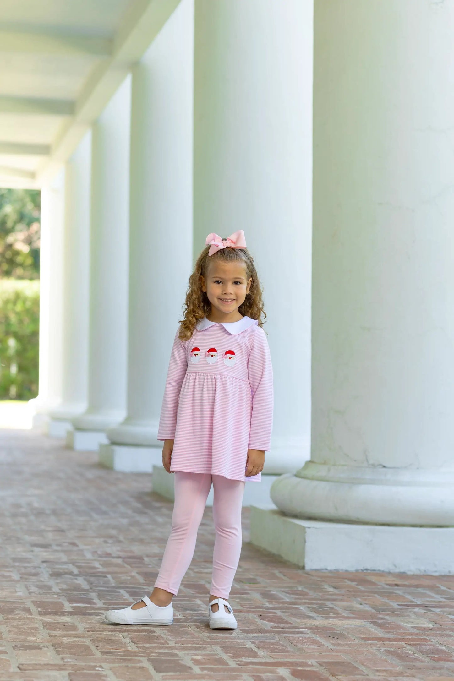 Trotter Street Kids Girls Pink Santa Trio Pant Set by Trotter Street Kids