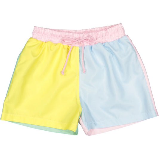 Sal & Pimenta Boys Swim Trunks - Dreamland Color Block - Pastels by Sal & Pimenta