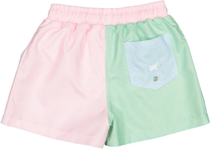 Sal & Pimenta Boys Swim Trunks - Dreamland Color Block - Pastels