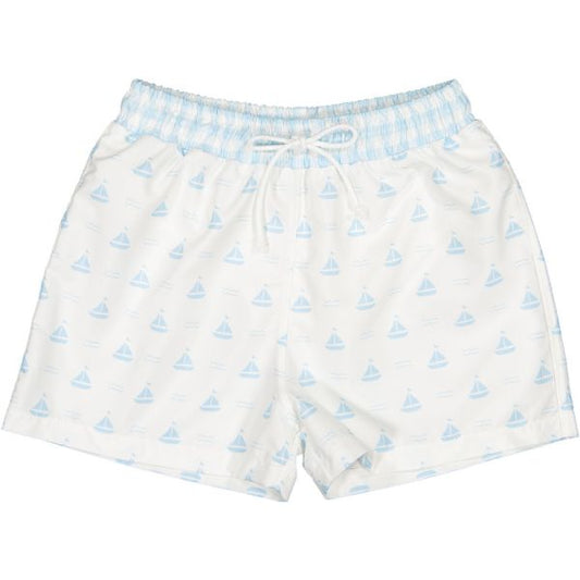 Sal & Pimenta Boys Swim Trunks - Blue Sailboats by Sal & Pimenta