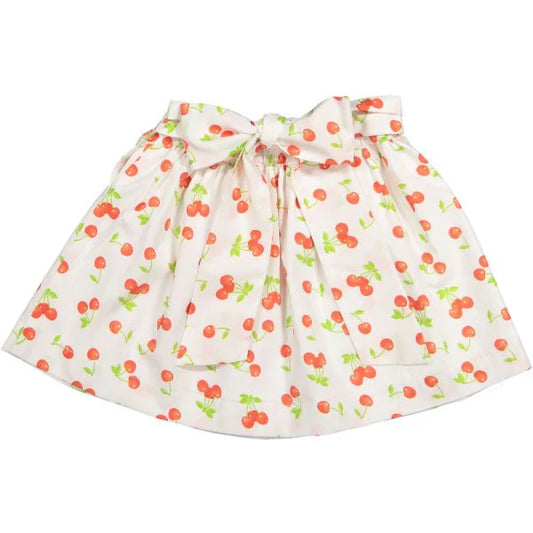Sal & Pimenta Girls Classic Cherries Skirt with Bow by Sal & Pimenta