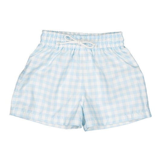 Sal & Pimenta Boys Swim Trunks - Blue Gingham by Sal & Pimenta