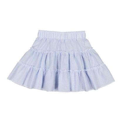 Sal & Pimenta Maryland Girls Seersucker Tiered Skirt - Blue