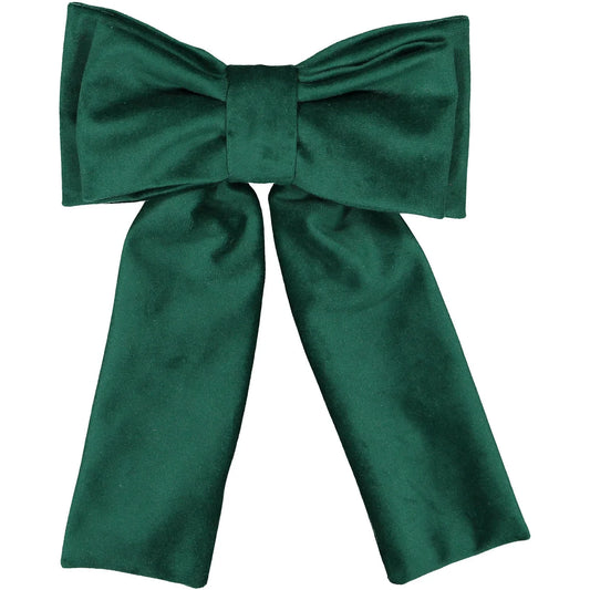 Sal & Pimenta Girls Big Hair Bow on Clip - Velvet - Green by Sal & Pimenta