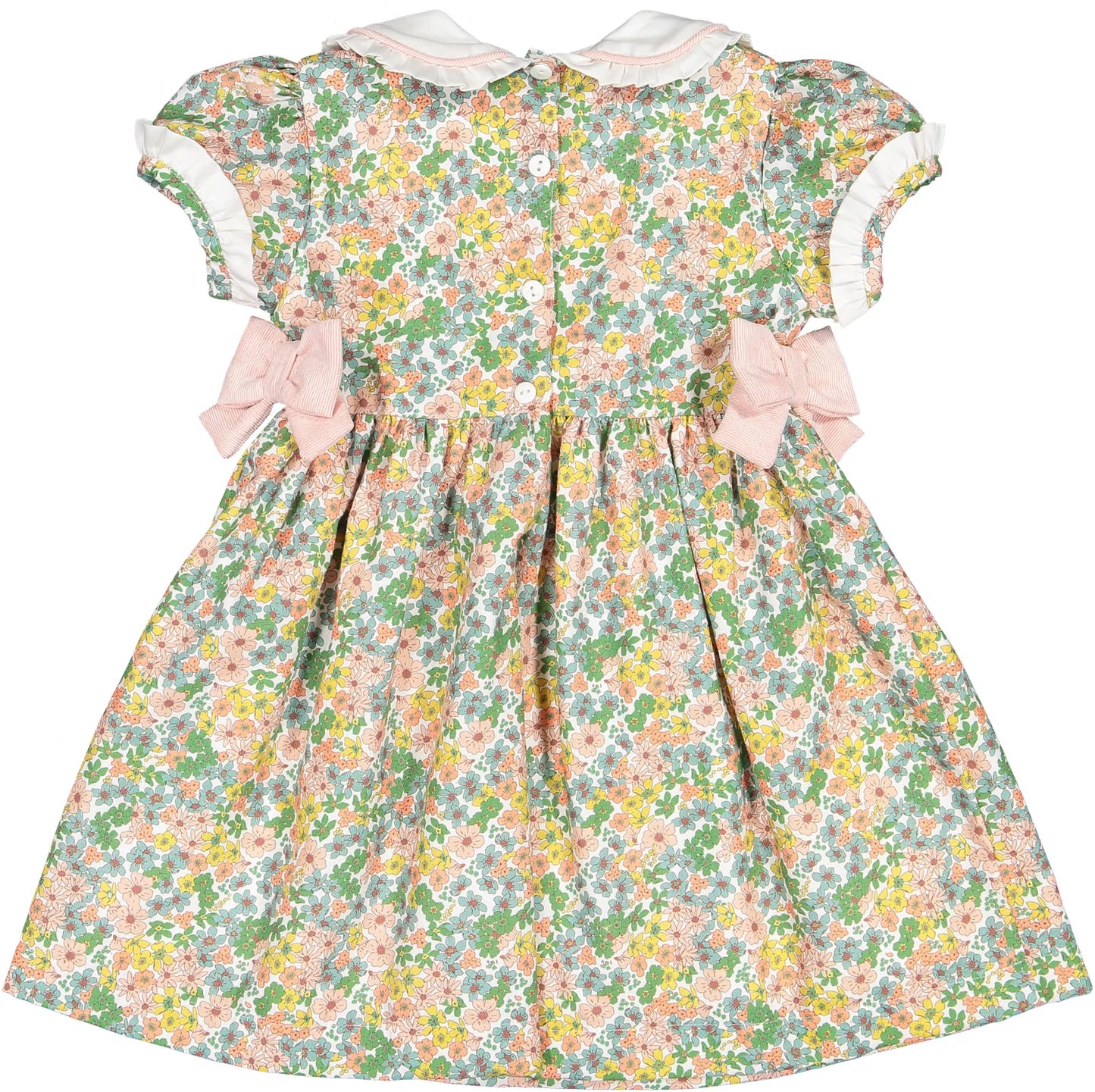 Sal & Pimenta Girls Oak Tree Fall Floral Dress with Collar - Side Bows 2T Sal & Pimenta Girls Oak Tree Fall Floral Dress with Collar - Side Bows 2T
