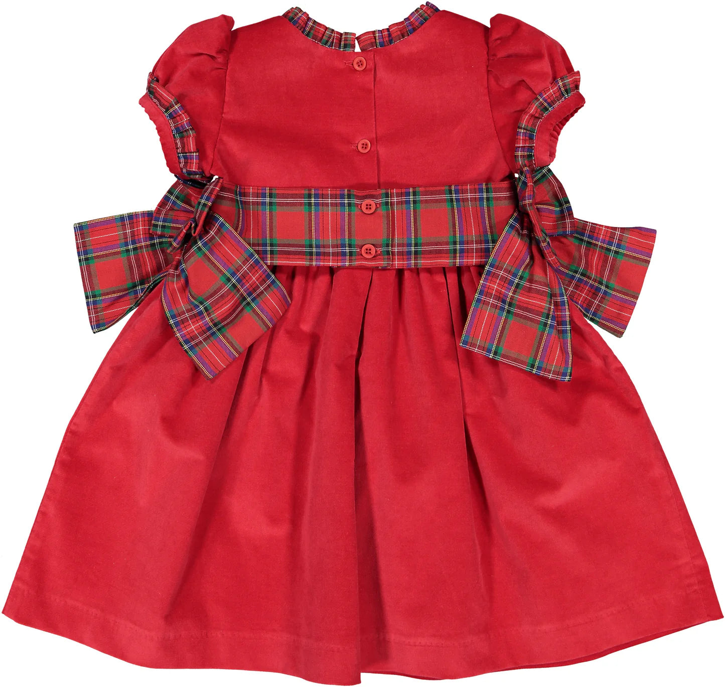 Sal & Pimenta Girls Red Noel Christmas Dress - Holiday Plaid Side Bows by Sal & Pimenta