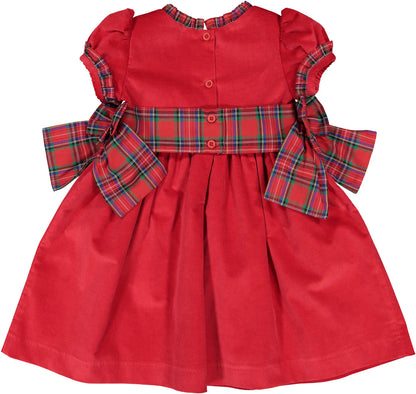 Sal & Pimenta Girls Red Noel Christmas Dress - Holiday Plaid Side Bows by Sal & Pimenta