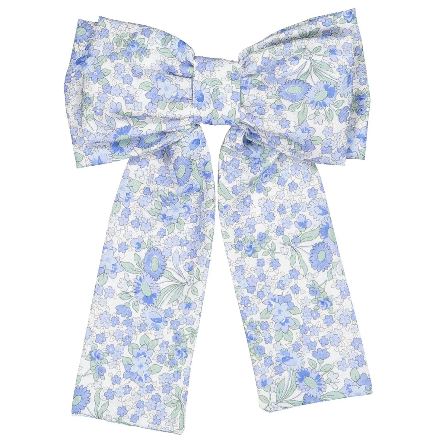Sal & Pimenta Girls Blue Liberty Snowflake Floral Hair Bow on Clip