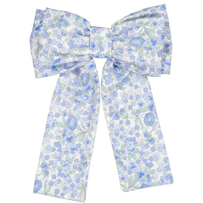 Sal & Pimenta Girls Blue Liberty Snowflake Floral Hair Bow on Clip by Sal & Pimenta