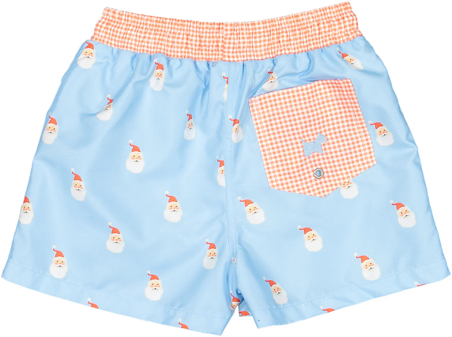 Sal & Pimenta Boys Swim Trunks - Blue Santa Claus Tell Me Print