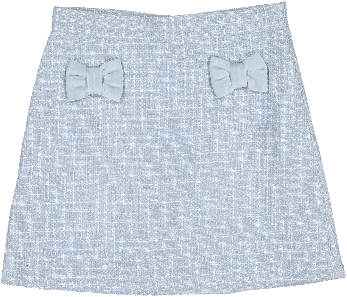 Maryland by Sal & Pimenta Girls Tweed Skirt with Bows - Blue Christmas by Maryland