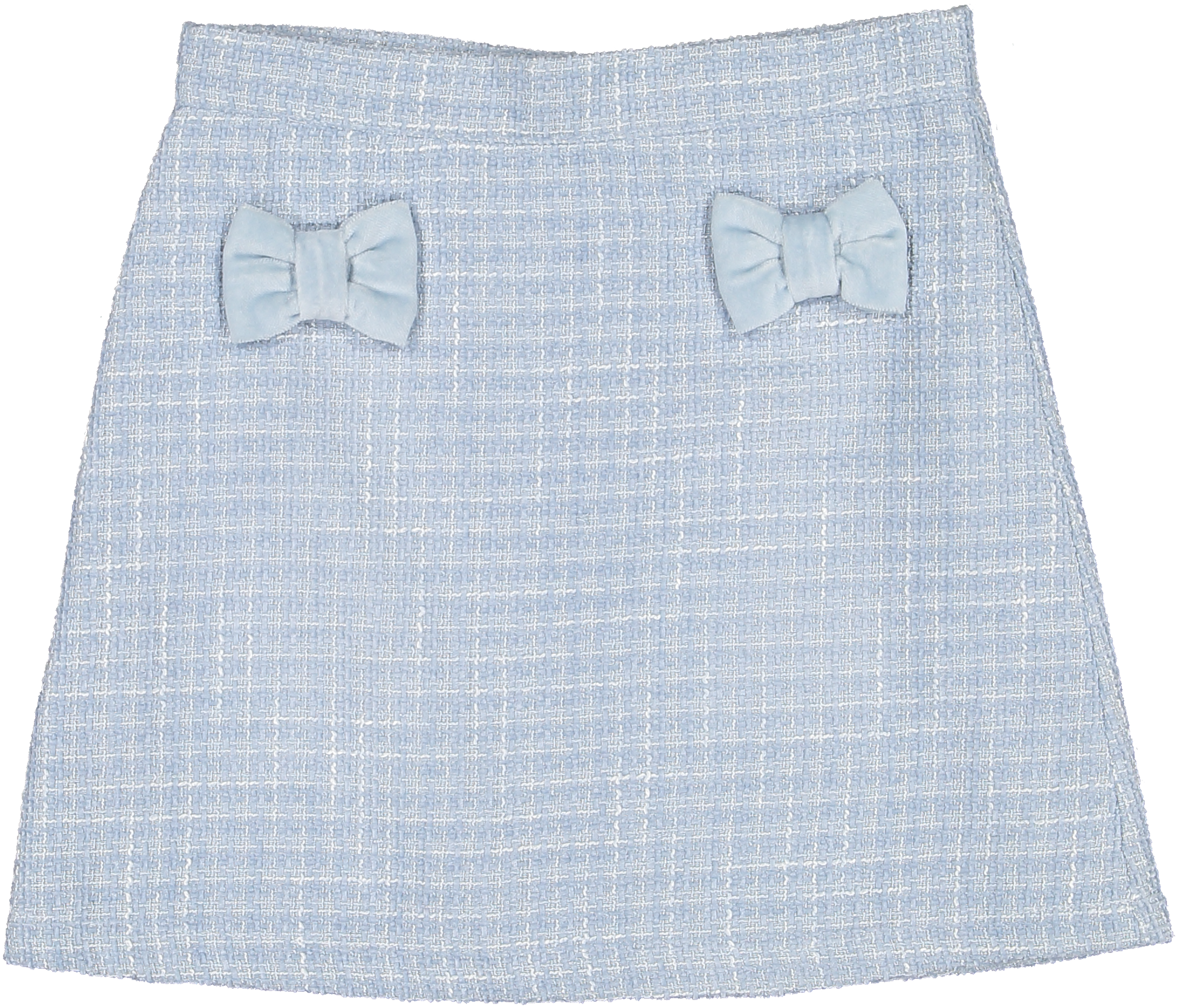 Maryland by Sal & Pimenta Girls Tweed Skirt with Bows - Blue Christmas