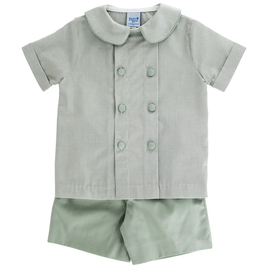 Bailey Boys Dressy Shorts Set - Celery Green Checks
