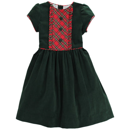 Bailey Boys Girls Green Christmas Dress - Red Holiday Tartan Plaid Bodice & Sash by Bailey Boys