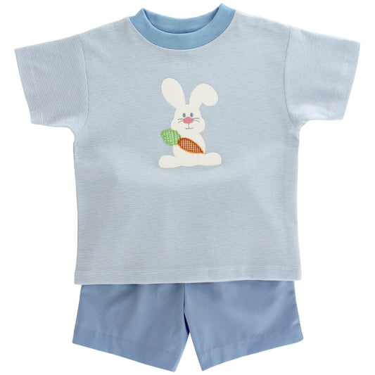Bailey Boys Blue Toddler Little Bunny Hare Shorts Set by Bailey Boys