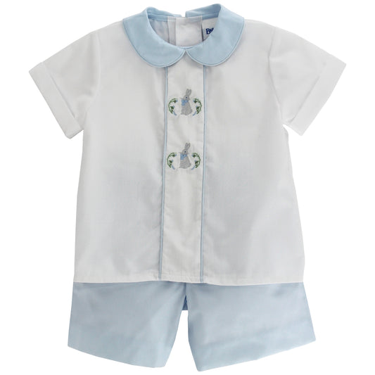 Bailey Boys Toddler Dressy Easter Shorts Set - Blue Oliver Bunny Rabbit by Bailey Boys