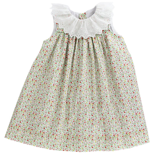 Bailey Boys Toddler Girls Sleeveless Coral Cottage Floral Dress - Eyelet Collar by Bailey Boys