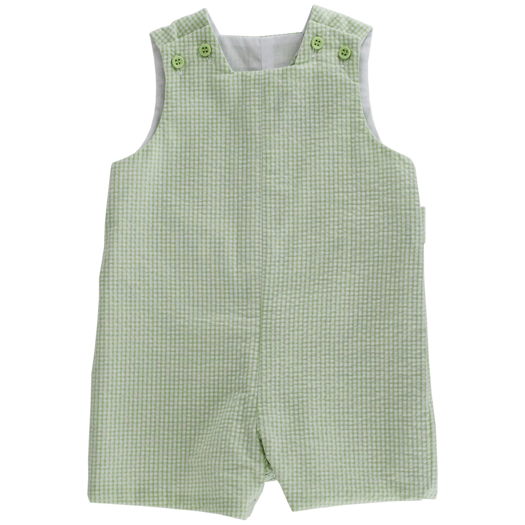 Bailey Boys Jon Jon with Tabs - Grass Green Seersucker