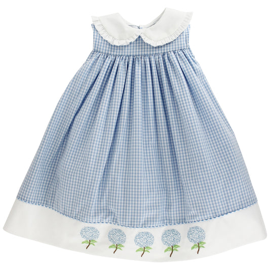 Bailey Boys Girls Blue Belle Check Sleeveless Float Dress - Embroidery by Bailey Boys