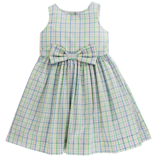 Bailey Boys Girls Sleeveless Dress with Bow - Harlow Pastel Plaid by Bailey Boys