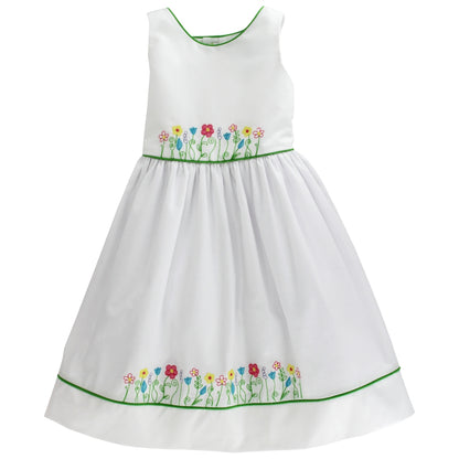 Bailey Boys Girls White Spring Fling Dress - Floral Embroidery by Bailey Boys